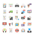 media and advertisement flat icon set vector image