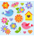 birds and flowers vector image vector image