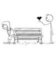 depressive lonely woman man is giving her love vector image vector image