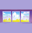 empty room interior with large windows vector image