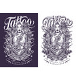 girl tattoo master flyer monochrome vector image