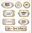 golden sale labels retro vintage design vector image