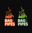 logos with great highland bagpipes vector image