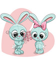 rabbit boy and girl vector image vector image
