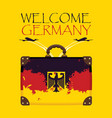 suitcase with the flag of germany and planes vector image vector image