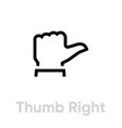 thumb up right down icon editable line vector image vector image
