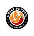chili pepper in fire emblem design vector image vector image