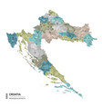 croatia higt detailed map with subdivisions vector image
