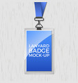 lanyard badge id card template blank identity vector image