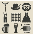 oktoberfest beer festival icons set vector image vector image