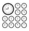 set round clocks for every hour analog clock vector image