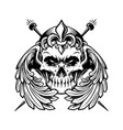 sugar skull muertos with wings logo outline vector image vector image