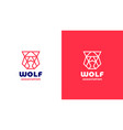 wolf head logotype template positive and negative vector image