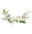 bouquet from peonies and wild grass vector image
