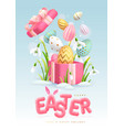 easter background with colorful eggs vector image vector image