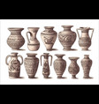 greek vases isolated on background cartoon vector image