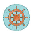 grunge nautical emblem hand drawn sea wheel vector image vector image