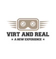 isolated vr headset logotype virtual reality vector image