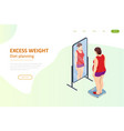 isometric healthy food and diet planning fat vector image
