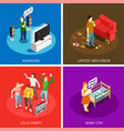 neighbors isometric design concept vector image