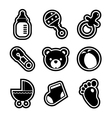 baby shower icons vector image vector image