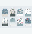 christmas gift tag set in retro style vector image