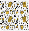 hand drawn nature meadow wood forester seamless vector image