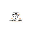 line art dog logo design vector image vector image