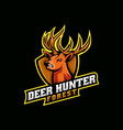 logo deer hunter e sport and style vector image