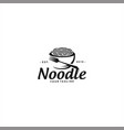 Noodle Logo Design Vintage Icon Template Vector Image