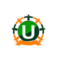 synergy logo initial u vector image