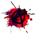 anarchy sign on grunge splashes background vector image vector image