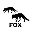 fox silhouette isolated vector image vector image