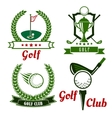 golf game icons emblems and symbols vector image