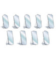 home floor mirror icon set with metal frame vector image