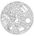 space doodle coloring book cosmonautics day vector image