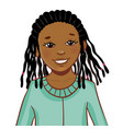 Pretty african american girl at the speech bubble Vector Image