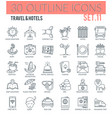 travel hotels icons vector image