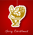 gold santa applique background vector image vector image