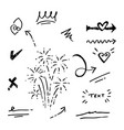 hand drawn collection design element vector image