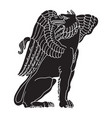heraldic griffin silhouette vector image