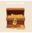 opened antique treasure chest with coins vector image