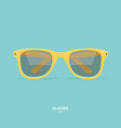 cartoon yellow sunglass with black lenses vector image vector image