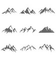 mountain object in flat silhouette style vector image vector image