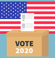 president election day vote 2020 ballot voting vector image vector image