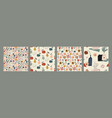 set colorful natural seamless patterns vector image