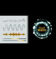 sound waves set on black and white background vector image