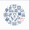 back to school round design template thin line vector image vector image