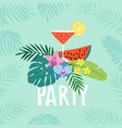 hand drawn summer party greeting card invitation vector image