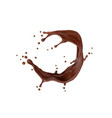 realistic chocolate swirl whirlwind and splash vector image vector image